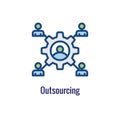 In-Company and Outsource Icon with freelancing or hiring imagery Royalty Free Stock Photo