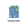 In-Company and Outsource Icon with freelancing or hiring imagery Royalty Free Stock Photo