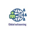 In-Company and Outsource Icon with freelancing or hiring imagery Royalty Free Stock Photo