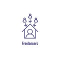 In-Company and Outsource Icon with freelancing or hiring imagery Royalty Free Stock Photo