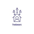 In-Company and Outsource Icon with freelancing or hiring imagery Royalty Free Stock Photo