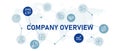 Company Overview icon set corporate data analysis business planning work statistic financial organize system design