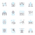 Company proceeds linear icons set. Profits, Revenue, Income, Earnings, Gains, Sales, Returns line vector and concept