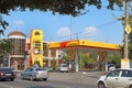 Company Rosneft gas station on a hot day in Krasnodar