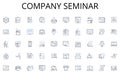 Company seminar line icons collection. Collaboration, Synergy, Partnership, Unity, Synchronicity, Harmonization