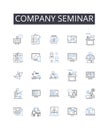 Company seminar line icons collection. Business conference, Corporate gathering, Team meeting, Staff retreat, Group