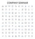 Company seminar outline icons collection. company, seminar, training, development, leadership, management, strategy