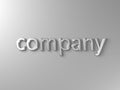 Company silver text