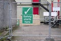 Safety At Work Place Starts Here Sign At Construction Building Site Royalty Free Stock Photo