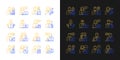 Company staff related gradient icons set for dark and light mode