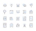 Company strategy outline icons collection. Strategy, Organization, Goals, Objectives, Management, Execution, Projects