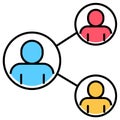 Company structure teamwork diagram icon vector illustration Royalty Free Stock Photo