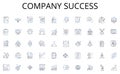 Company success line icons collection. Style, Trend, Design, Couture, Glamour, Runway, Chic vector and linear