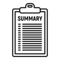 Company summary icon, outline style