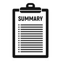 Company summary icon, simple style