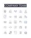 Company team line icons collection. Business group, Corporation squad, Enterprise staff, Organization gang, Firm unit