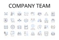 Company team line icons collection. Business group, Corporation squad, Enterprise staff, Organization gang, Firm unit