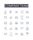 Company team line icons collection. Business group, Corporation squad, Enterprise staff, Organization gang, Firm unit
