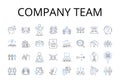 Company team line icons collection. Business group, Corporation squad, Enterprise staff, Organization gang, Firm unit