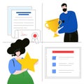 Company testimonials - flat design style colorful illustration