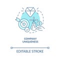 Company uniqueness concept turquoise icon