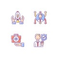 Company values RGB color icons set Royalty Free Stock Photo