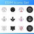 Company vision icons set