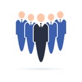 Company workers icon. Business people standing in a row, teambuilding or leadership concept. Co working people Royalty Free Stock Photo