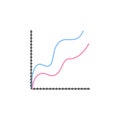 comparative chart icon. Element of colored charts and diagrams for mobile concept and web apps. Icon for website design and develo