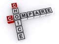 Compare choice word block on white Royalty Free Stock Photo