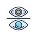 Color illustration icon for Compare, see and focus Royalty Free Stock Photo