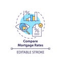 Compare mortgage rates concept icon Royalty Free Stock Photo