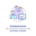 Compare prices concept icon