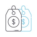 compare prices line icon, outline symbol, vector illustration, concept sign