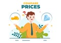 Compare Prices Vector Illustration of Inflation in Economy, Scales with Price and Value Goods in Flat Cartoon Hand Drawn