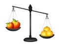 Comparing Apples and Oranges Royalty Free Stock Photo