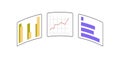 Comparing busines process, indicator performans metrics and measuring, testing analysis charts. Royalty Free Stock Photo
