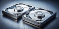 Comparing Hard Drive Storage Capacity and Design A SidebySide Look at Modern HDDs Royalty Free Stock Photo