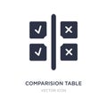 comparision table icon on white background. Simple element illustration from UI concept