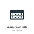 Comparision table vector icon on white background. Flat vector comparision table icon symbol sign from modern user interface
