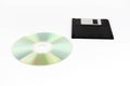 Comparison of Cd Rom and floppy drives Royalty Free Stock Photo