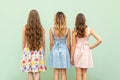Comparison hairstyle with three woman. Royalty Free Stock Photo