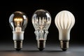 comparison of incandescent, led, and cfl bulbs