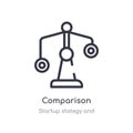 comparison outline icon. isolated line vector illustration from startup stategy and collection. editable thin stroke comparison Royalty Free Stock Photo