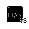 Comparison platforms black glyph icon