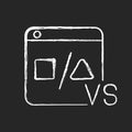 Comparison platforms chalk white icon on dark background