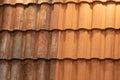 Comparison Roof tiles clean moss and lichen before and after cleaning high pressure water cleaner tile house Royalty Free Stock Photo