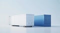 A comparison shot of a standard shipping container and a larger highcapacity container highlighting the growing trend Royalty Free Stock Photo