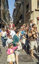 Comparsa of giants and big heads in Pamplona