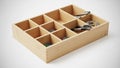 The compartments vary in size, accommodating different small office supplies Royalty Free Stock Photo